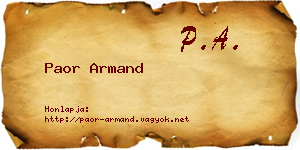 Paor Armand névjegykártya